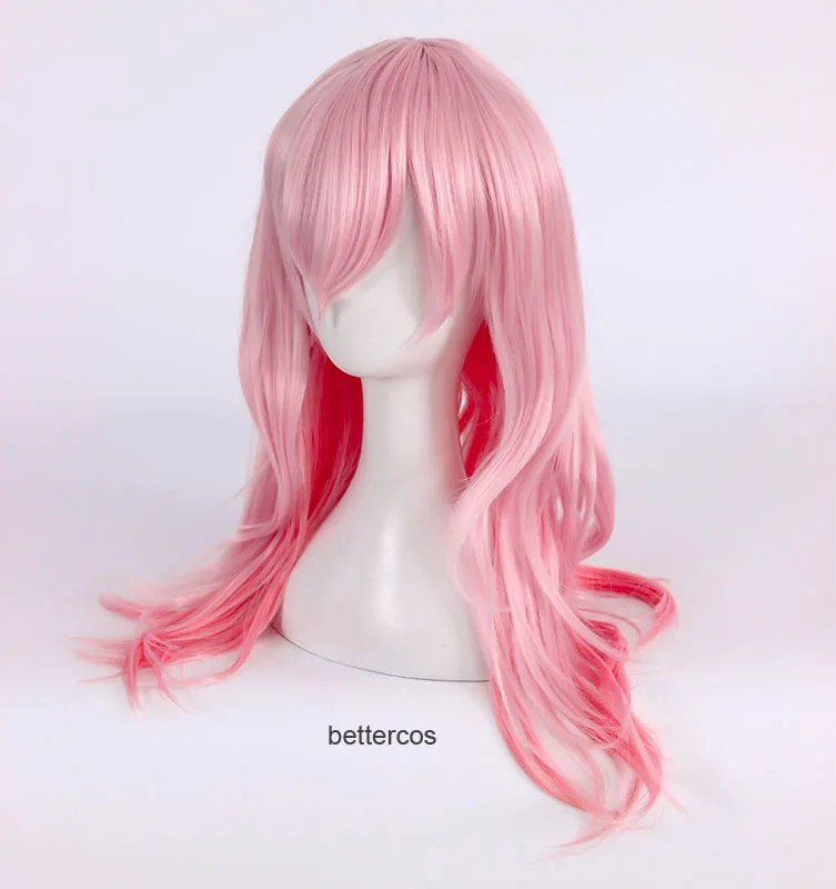 Парик для косплея Super Sonico Supersonico длиной 60 см розовый термостойкий синтетический