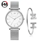 Изысканные элегантные женские часы со стразами, высококачественные ультратонкие женские часы из нержавеющей стали с сеткой, водонепроницаемые женские часы, Прямая поставка