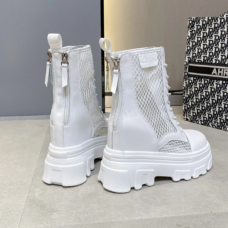 

2021 INS Fashion Platform Women Boots Sandals Summer New Casual Breathable Ankle Boots High Heels Women Internal Increase Shoes