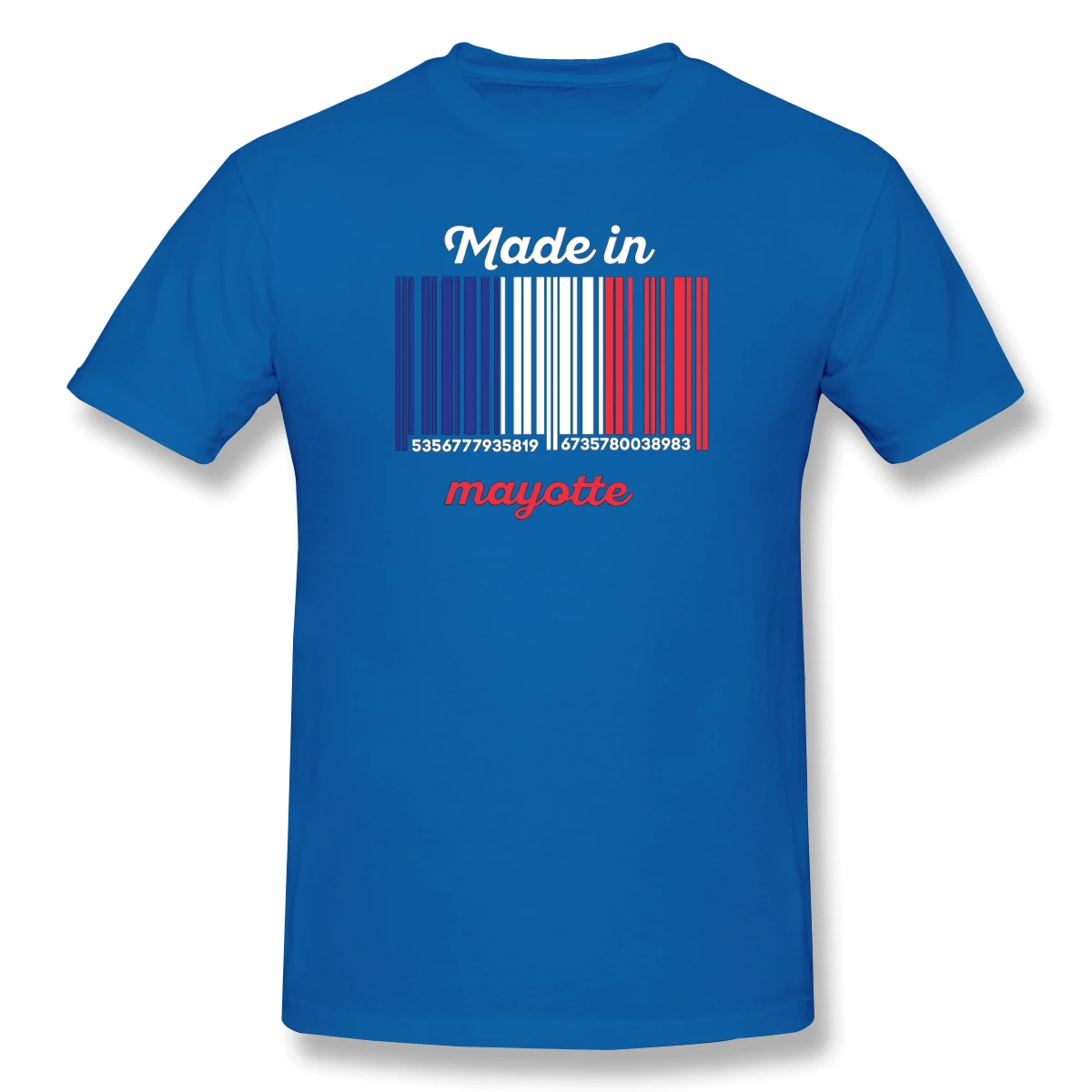 

Mayotte Barcode Flag A-Line Humor Graphic Men's Basic Short Sleeve T-Shirt R278 Tees Tops European Size