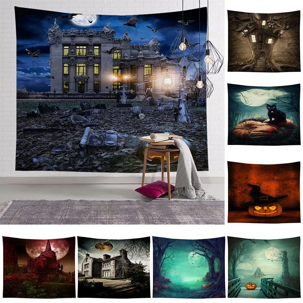 Хэллоуин Тыква печати стене висит Спальня гобелен ковер для дома Фон Декор