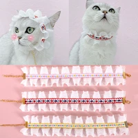 2021 sweet pet collar lace adjustable necklace cat dog collars lovely cute lolita style kittens puppy supplies accessories