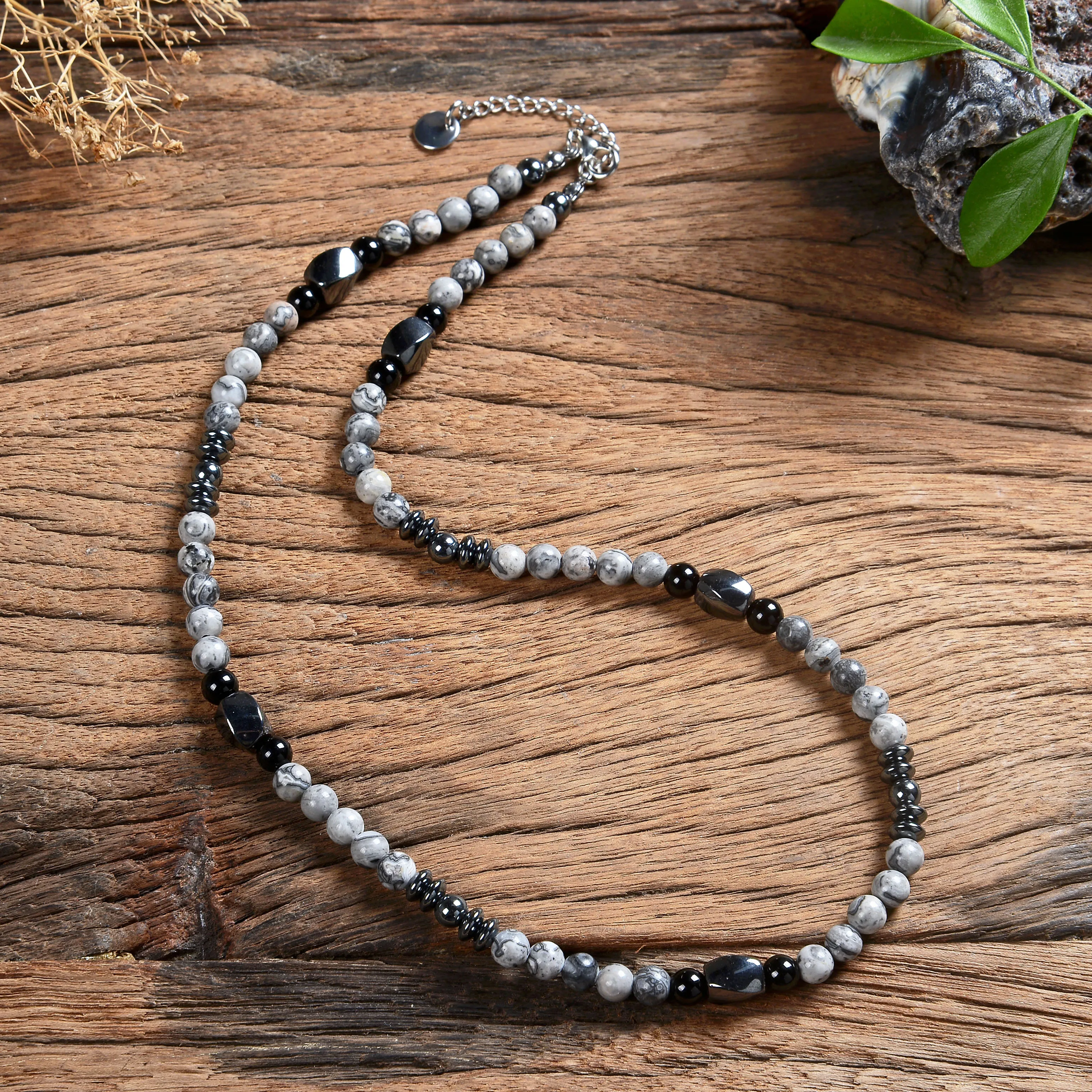 Ожерелье из натурального камня в стиле ретро с бусинами ожерелье кокосового