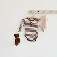 0 24m baby striped romper long sleeved baby boy girl clothes newborn baby jumpsuit infant clothing outfit