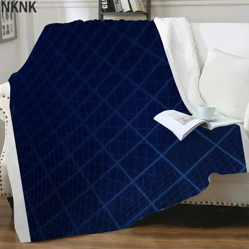 

NKNK Brank Geometry Blankets Cube 3D Print Psychedelic Plush Throw Blanket Abstract Bedspread For Bed Sherpa Blanket Fashion