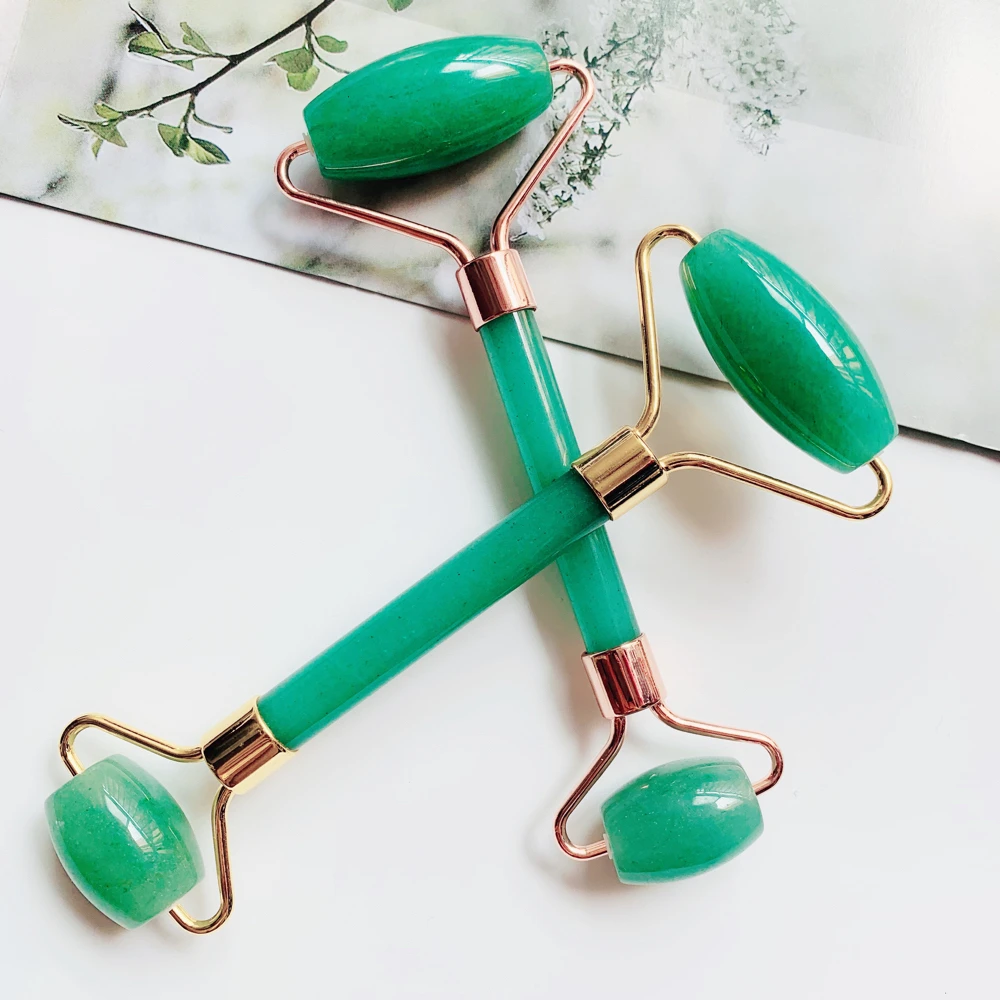 Массажер для лица Нефритовый ролик розовое золото|Массажный из ЭВА| |