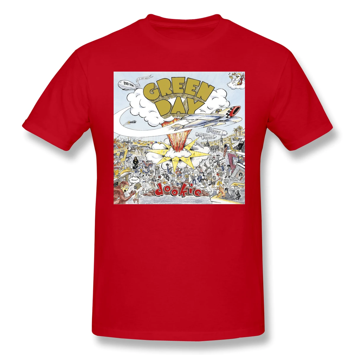 

100% cottonDookie - Green And Day Classic Casual Men Women Basic Short Sleeve T-Shirt R260 Tees Tops European Size