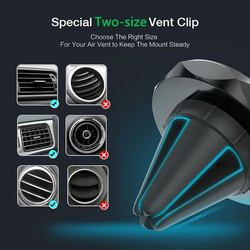 

Metal Magnetic Car phone Mount Holder Stand For iphone 11 XR Xiaomi Redmi note 9 Mini Air Vent Clip Magnet Mobile Phone stand