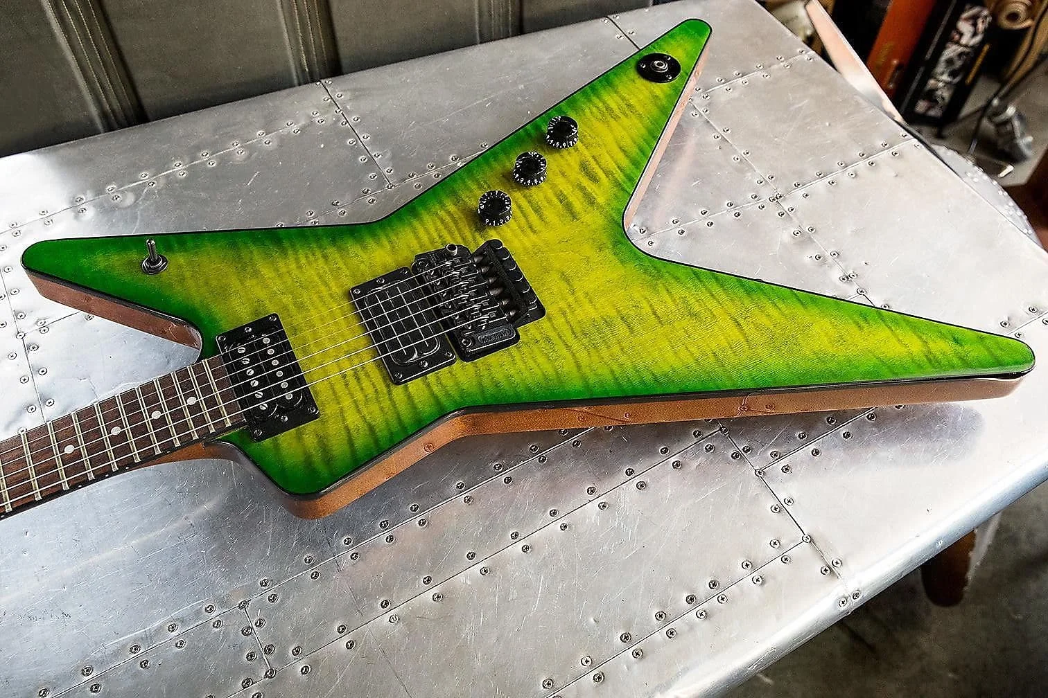 Редкая Диагональ 33 Дима слизь зеленое пламя клен верхняя электрическая гитара