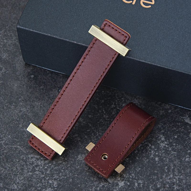 

Brown leather handle leather drawer handles leather cabinet handles leather furniture handles knbobs