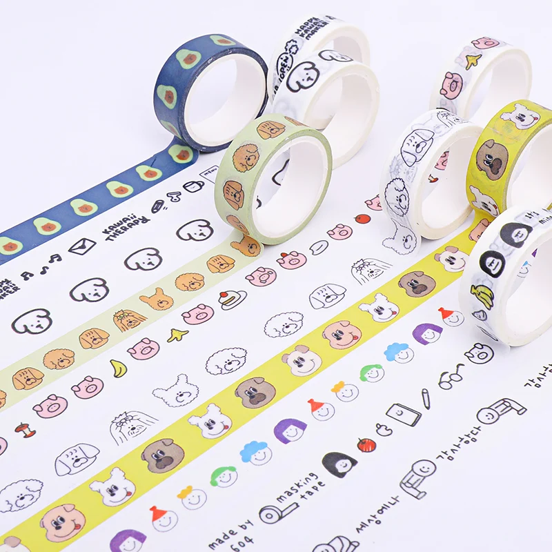 Мультяшный цветной скотч Васи Kawaii авокадо девушка Скрапбукинг Diy деко японские