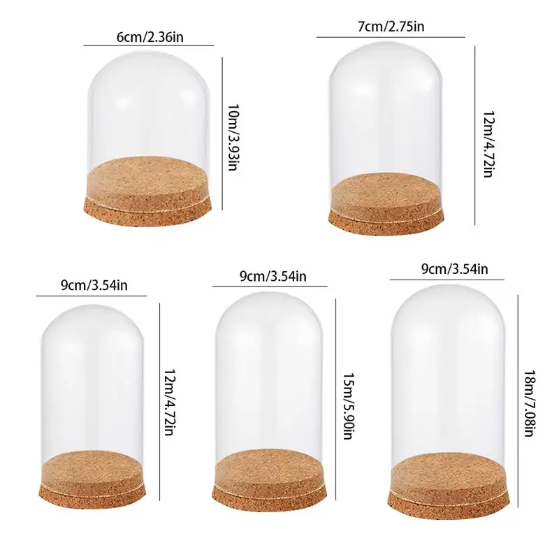 Настольный стеклянный купол крышка полусферы ручной работы с деревянная пробка