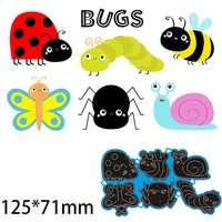 cutting dies ladybug dragonfly bee spider snail diy scrap booking photo album embossing paper cards 12571mm