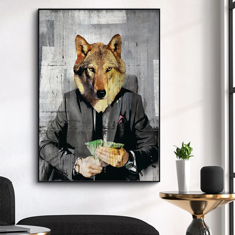 Современная поп-культура волка Картина на холсте уличные постеры с волком и