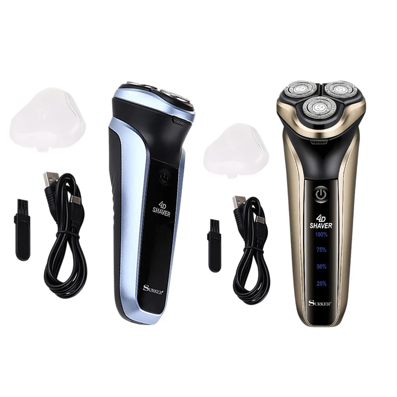 

Surker Electric Face Shaver Men's Electric Razor Triple Blade Shaving Machines USB Rechargeable Beard Trimmer