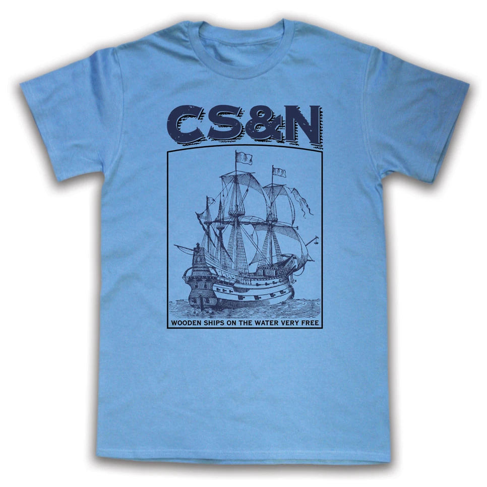Csn Crosby Stills Nash Повседневная футболка с деревянными кораблями для мужчин и женщин