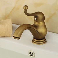 antique brass single hole deck mounted single handle lever bathroom vessel basin sink faucet mixer water taps mnf106