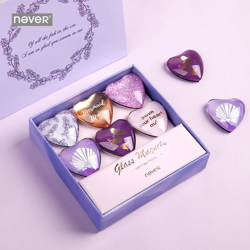 

Магнит со стеклянной булавкой серии Never Mermaid, роскошный фиолетовый магнит на холодильник, белая доска, зажим для большого пальца, украшение д...