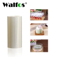 walfos 10m long transparent clear pet plastic fine cake edge wrapping cake tools baking cake for diy home kitchen accessories