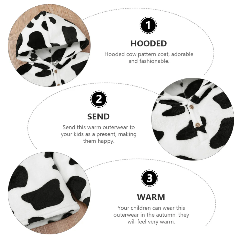 

Комплект из 1 предмета; И изображением милой коровы узор пальто Осенняя детская плюшевая теплая верхняя одежда