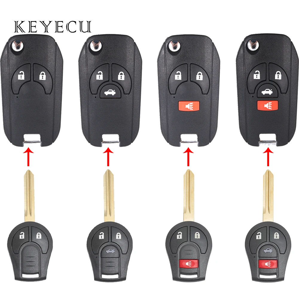 Keyecu 2 3 4 кнопки Модернизированный корпус автомобильного ключа дистанционного