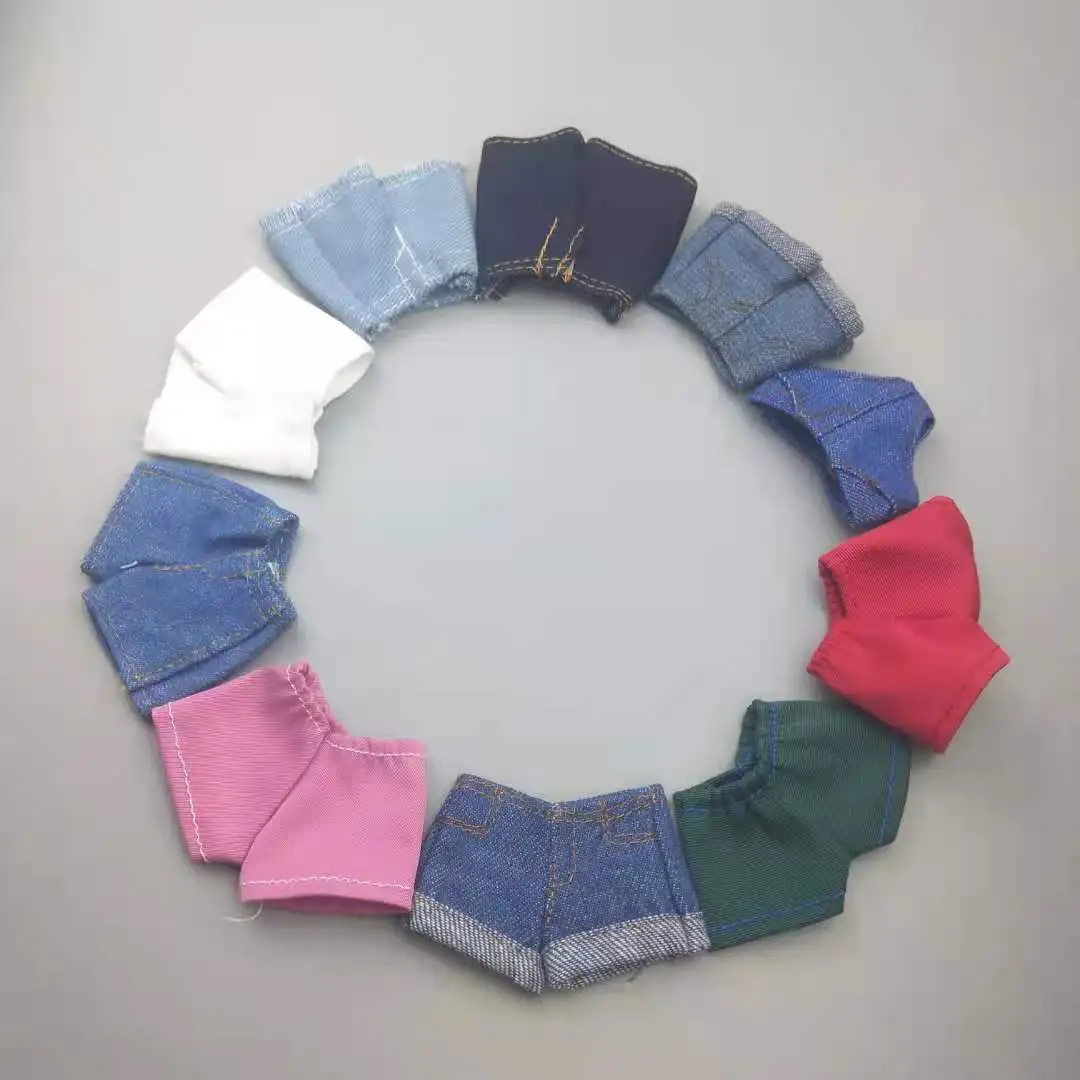 

11.5" Cosplay Handmade Denim Jeans Shorts For Barbie Doll Clothes Outfits Trousers For Blythe 1/6 BJD Dolls Accessories Kids Toy