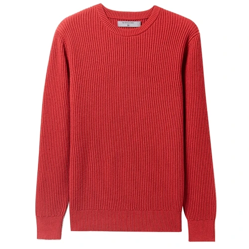 04Red Giordano мужской вязаный джемпер с круглым вырезом под шею и длинными рукавами, имеет несколько цветовых решений - Цвет: 04Red