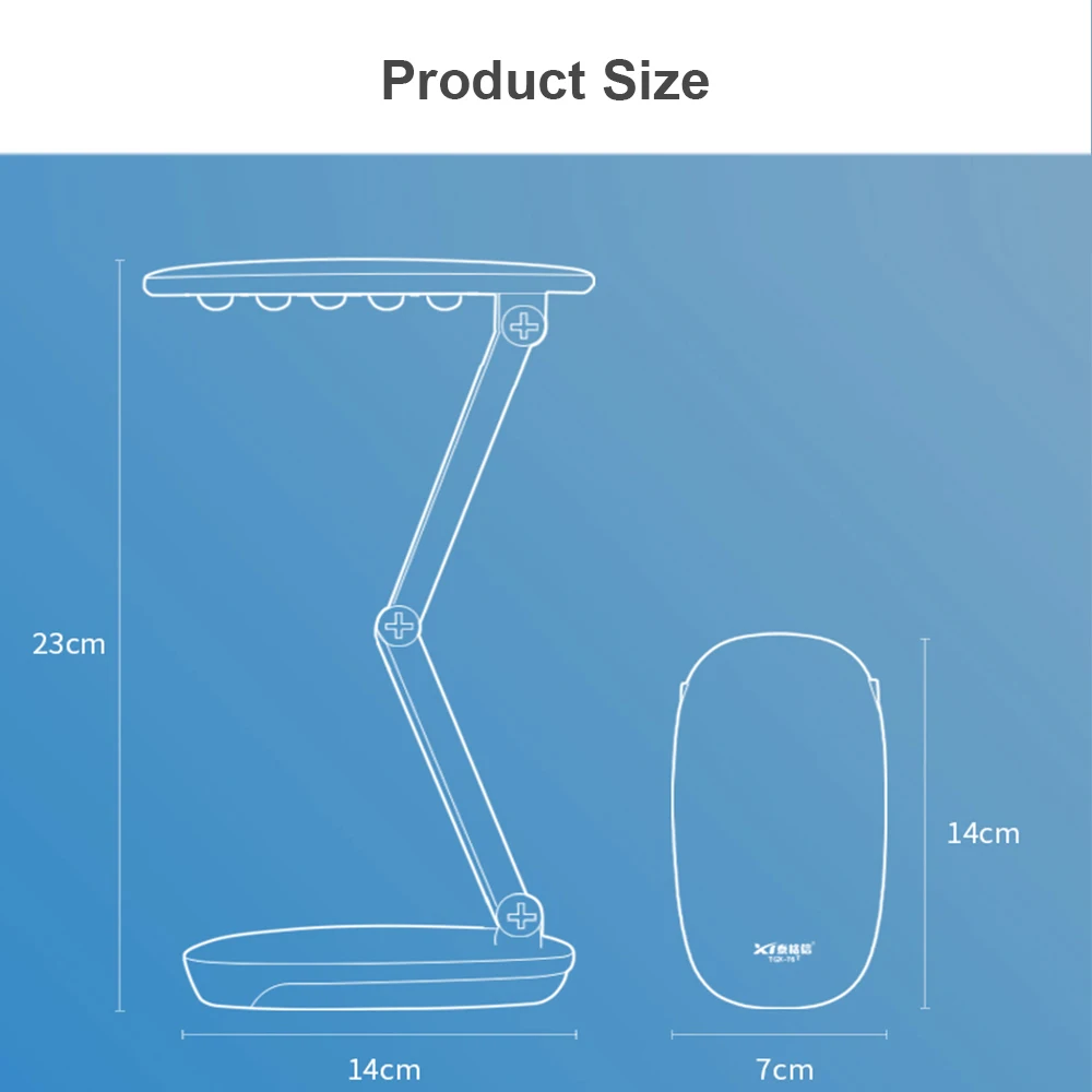 rechargeable foldable 4level led desk lamp eye protection save energy reading lamp for student touch switch power bank for phone free global shipping