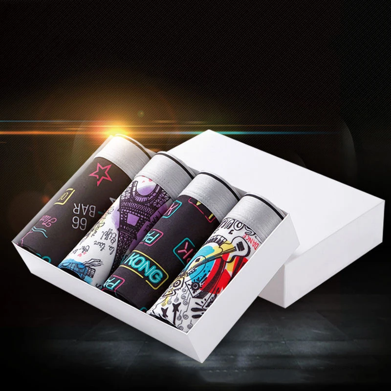 Hot Underwear Men Cotton  Boxing Underpants Male Panties Breathbale Shorts U Convex Pouch Plus Size L-3XL