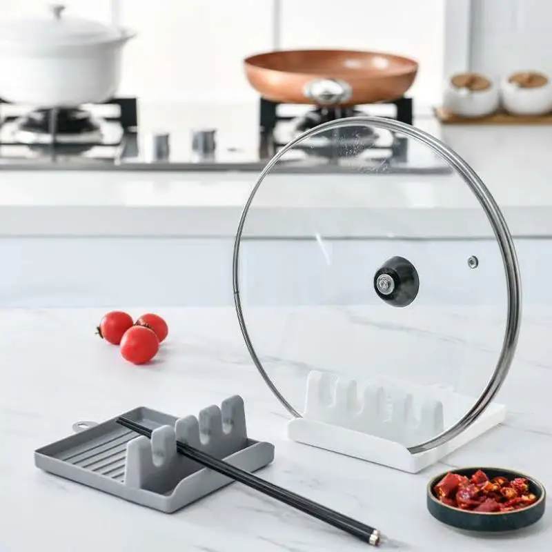 

Pot Spatula Household Spoon Mat Kitchen Storage Shelf Plastic Pot Cover Rack Kitchen Accessories Organizer Holder