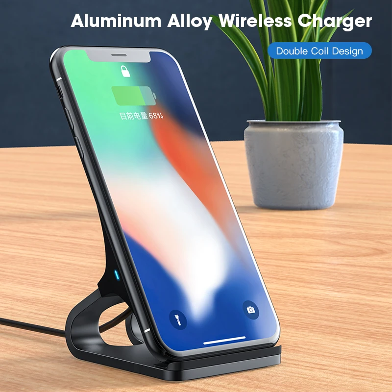 Беспроводная зарядная док-станция Qi для iPhone 12 Mini 11 Pro XS MAX XR X 8 Samsung S20 S10 | Мобильные