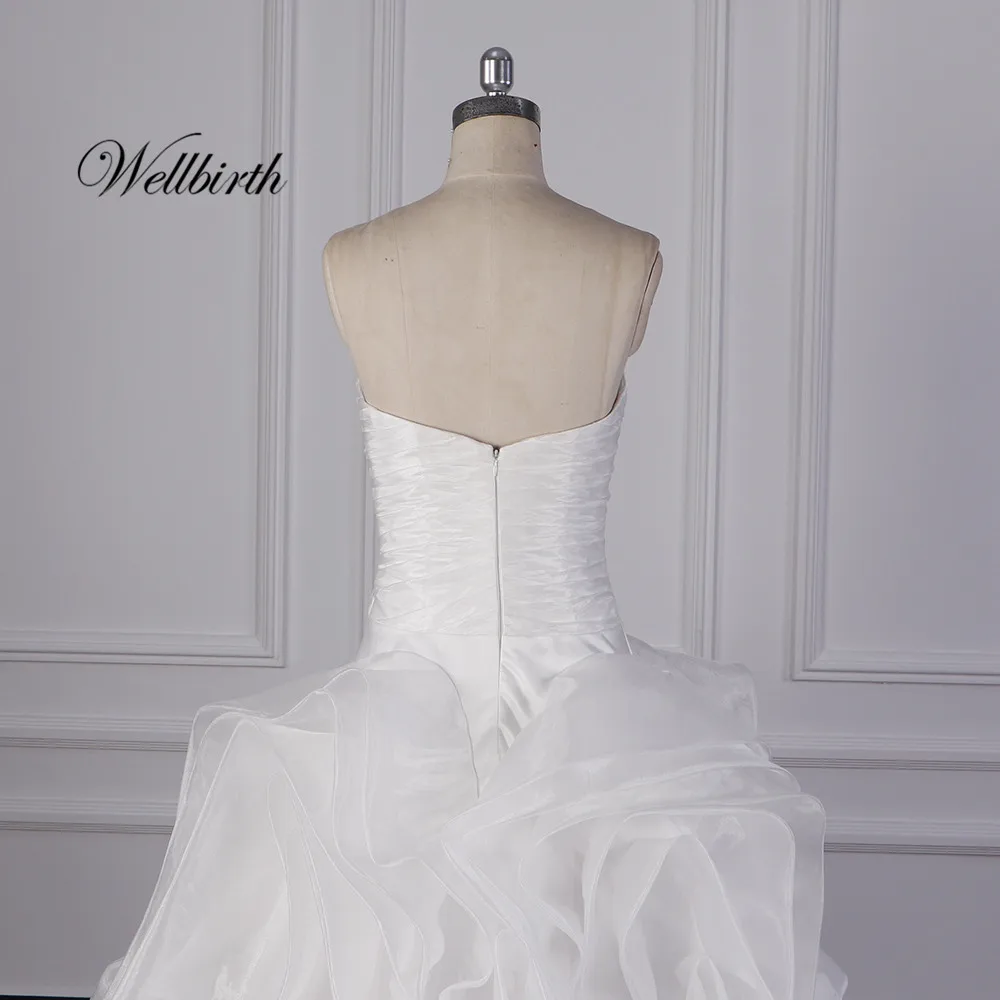 Реальное изображение Wellbirth Vestido de novia милое бальное платье свадебное платье с открытыми плечами свадебное платье js002