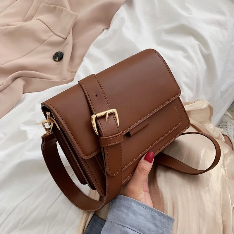 Маленькая сумка с клапаном из искусственной кожи на плечо для женщин 2019