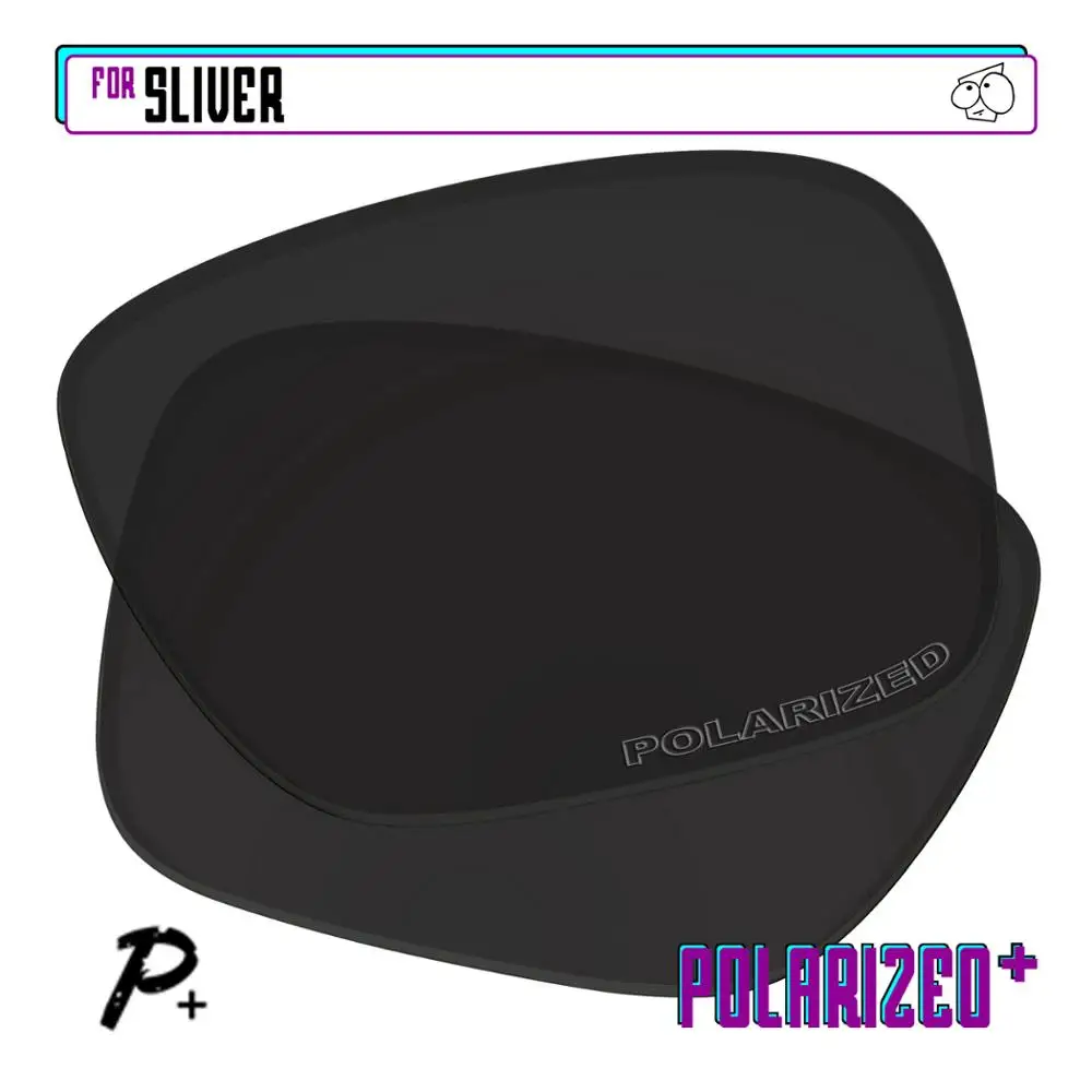 EZReplace Polarized Replacement Lenses for - Oakley Sliver Sunglasses - Black P Plus