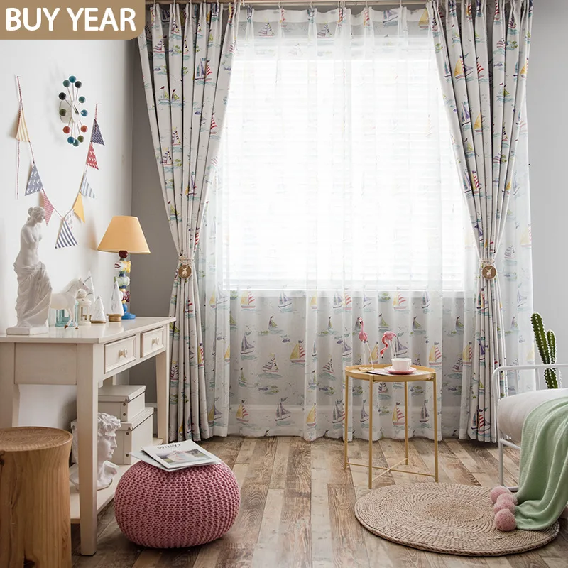 Современные занавески для гостиной столовой спальни Мультяшные Детские черные