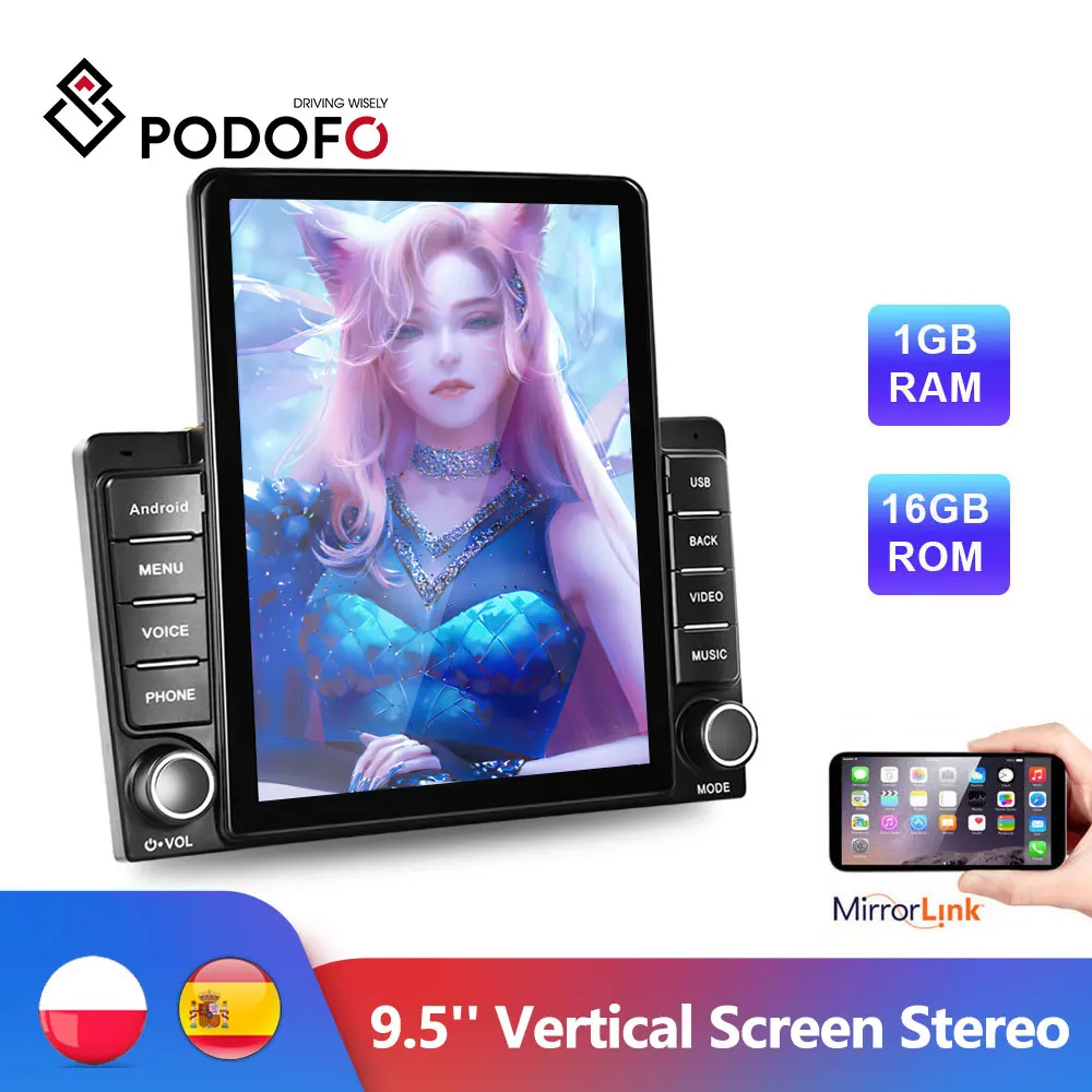 

Автомагнитола Podofo, 2DIN, GPS, 9,5 дюйма, вертикальный экран, RDS, мультимедийный плеер, Bluetooth, Wi-Fi, GPS, FM, MP5, радиоприемник