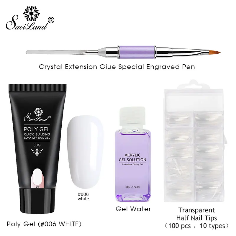 30g Gel Set Soak off 4 шт./компл. поли набор гелевых УФ Акрил строитель поли-гель, быстро сохнут, дизайн ногтей Pro с длинным натуральных ногтей Жесткий Гель-лак - Цвет: 30g Gel Set