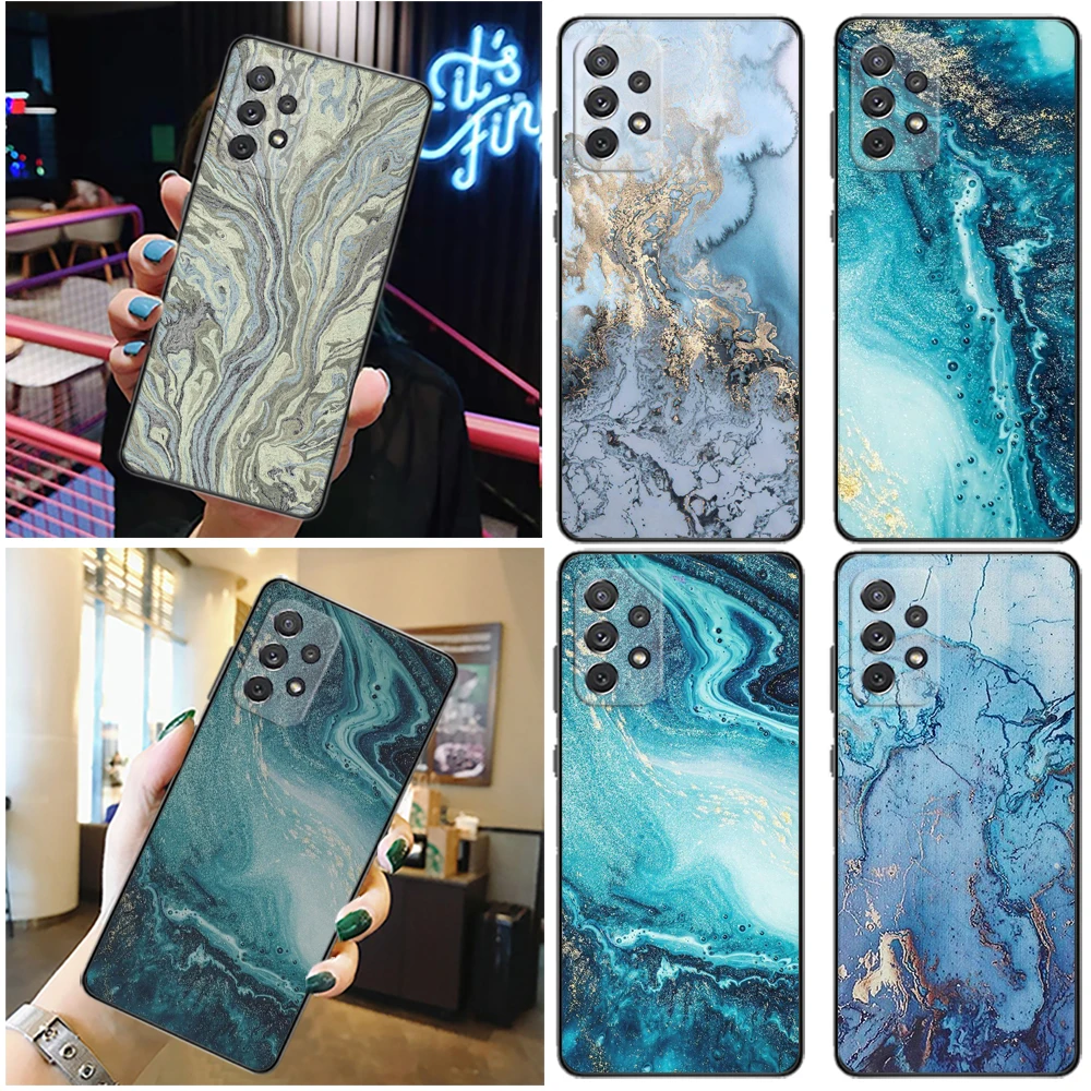 

Watercolor Marble Pattern Phone Case For Samsung Galaxy A51 4G 5G A52 4G 5G A71 4G 5G A72 4G 5G Cases Funda Back Cover Carcasa