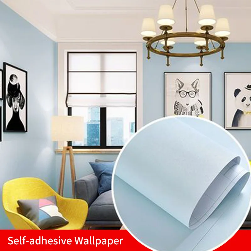 

Waterproof Self adhesive Vinyl Contact Paper for Living Room Kids Bedroom Dormitory Home Improvement Solid Color Matte Wallpaper