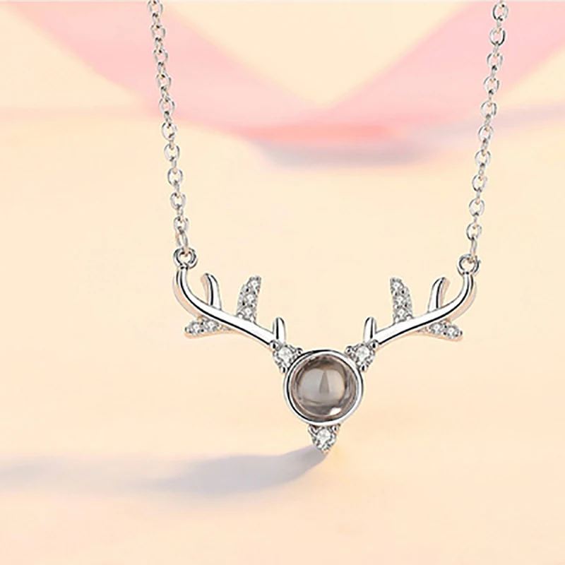 

Ожерелья с проекцией на 100 языков I Love You, женские ожерелья с подвесками из нержавеющей стали, романтические украшения на память