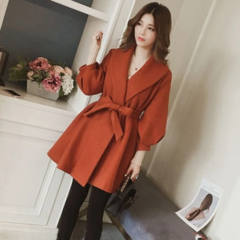 2019 Women Winter Wool Blends Female Long Style Coat Jacket Girls Thick Warm Coats Ladies Open Stitch Feminino Jackets | Женская одежда
