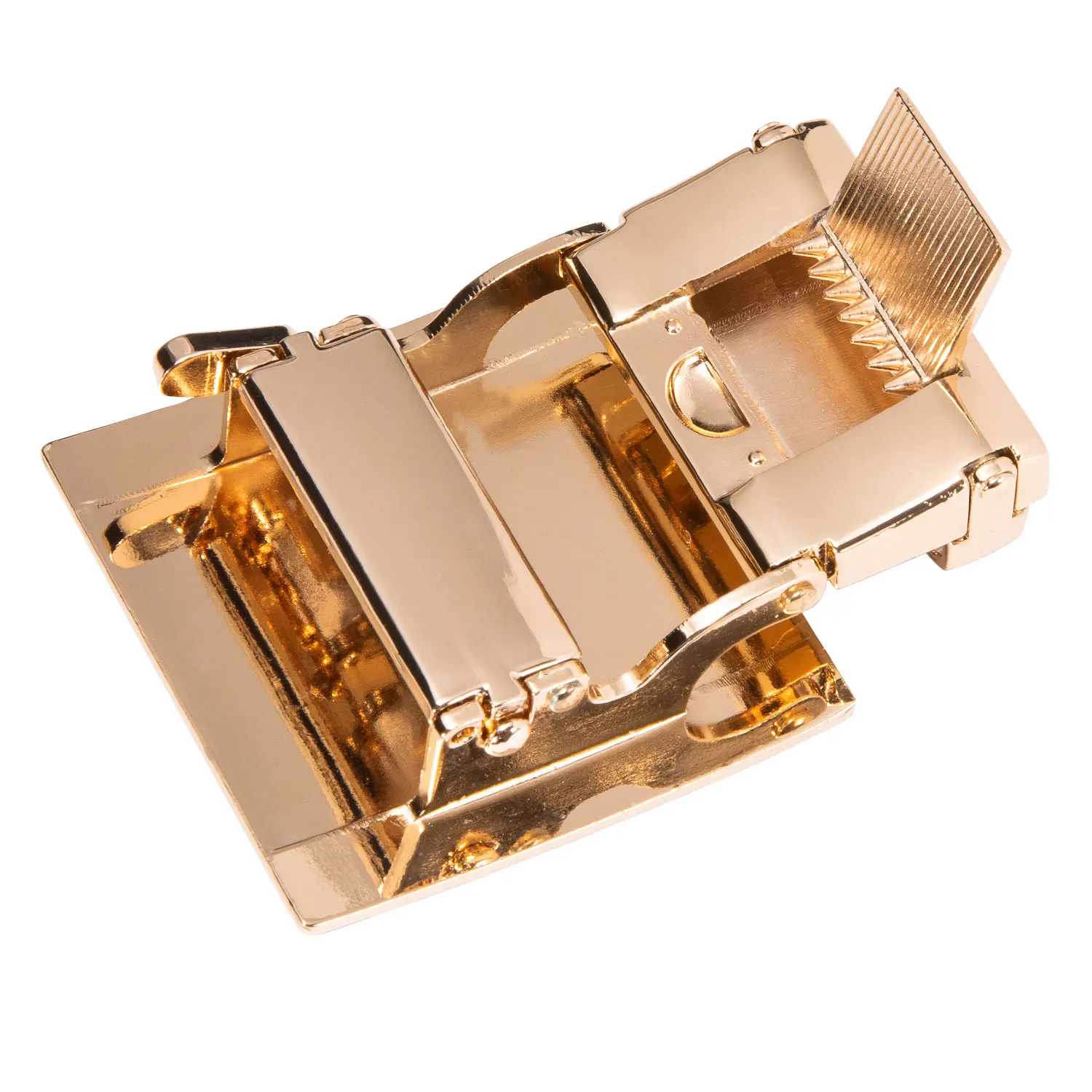 Ремень мужской из натуральной кожи с тигровой пряжкой золотой автоматической