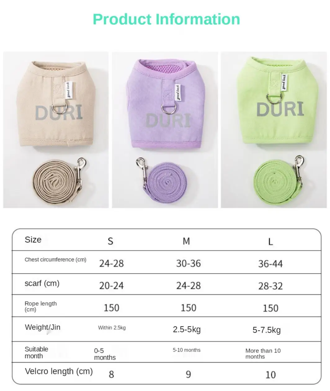 

Cat Harness-Small Dog Harness-Cat & Dog Vest-Dog Leash Cat Leash Neckline Traction, Cat Accessories Dog Accessories