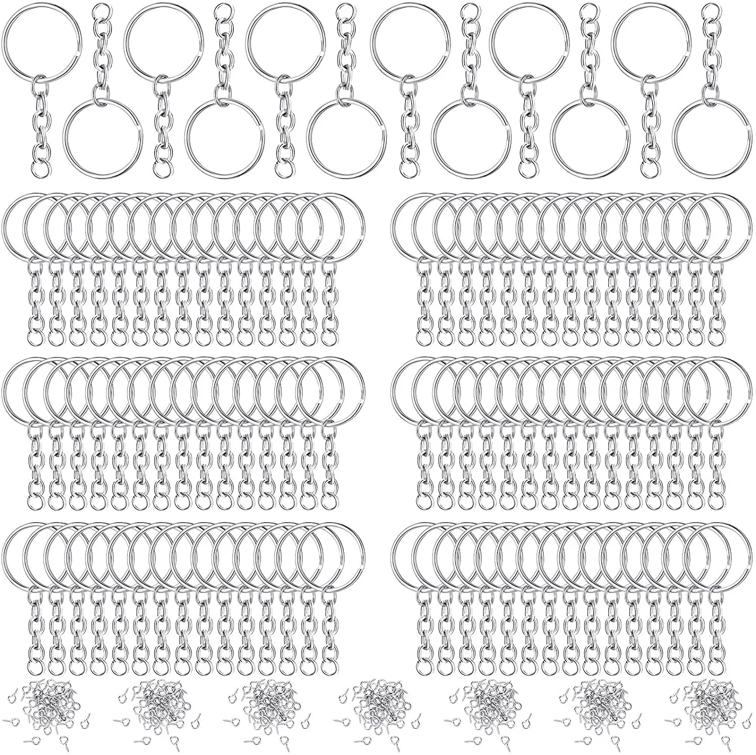 360 шт. цвета: золотистый Серебристый Брелок для ключей кольцо делает комплект