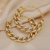 s1843 fashion jewelry chain earrings exaggerated circle hoop earrings