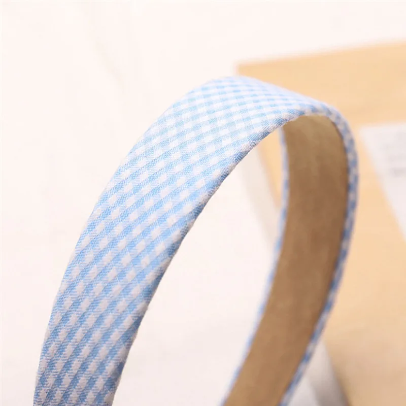 Повязка для волос женская однотонная в клетку корейский стиль ретро с широкими