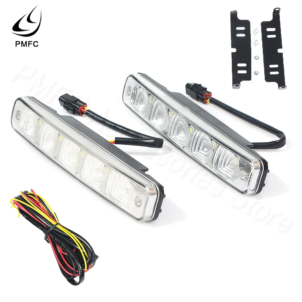 PMFC 2pcs DRL LED car daytime running light 12V 10W super bright 5 E4 aluminum shell 100% waterproof | Автомобили и мотоциклы