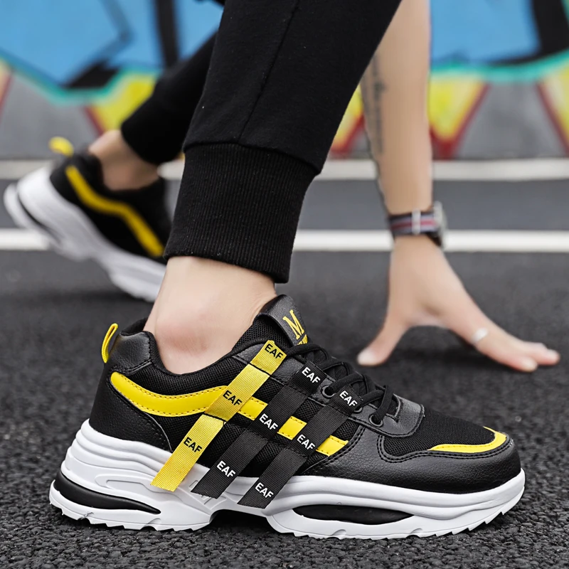 Мужские кроссовки на платформе белые дышащие в стиле ретро Новинка осени-зимы 2019