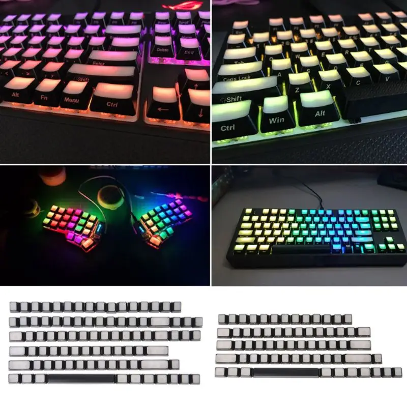 RGB передние/боковые напечатанные клавиши с подсветкой ISO ANSI Layout transmlucidus клавиши с подсветкой для Corsair K65 K70 logitech G710 Cherry MX