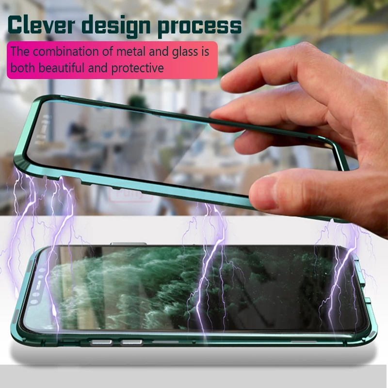 Full Coverage Phone Case For iPhone11 Pro Max Cover Magnetic cases iPhone 11 case 360 Metal Bumber 11Pro |